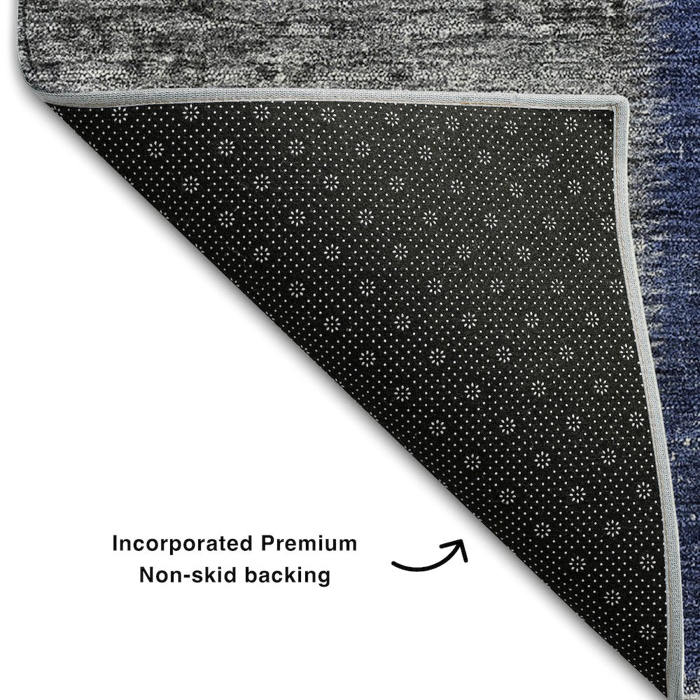 Premium Machine Washable Mayfield AMF663 Navy 3' x 5' Rug