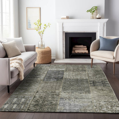 Premium Machine Washable Mayfield AMF669 Taupe 8' x 10' Rug