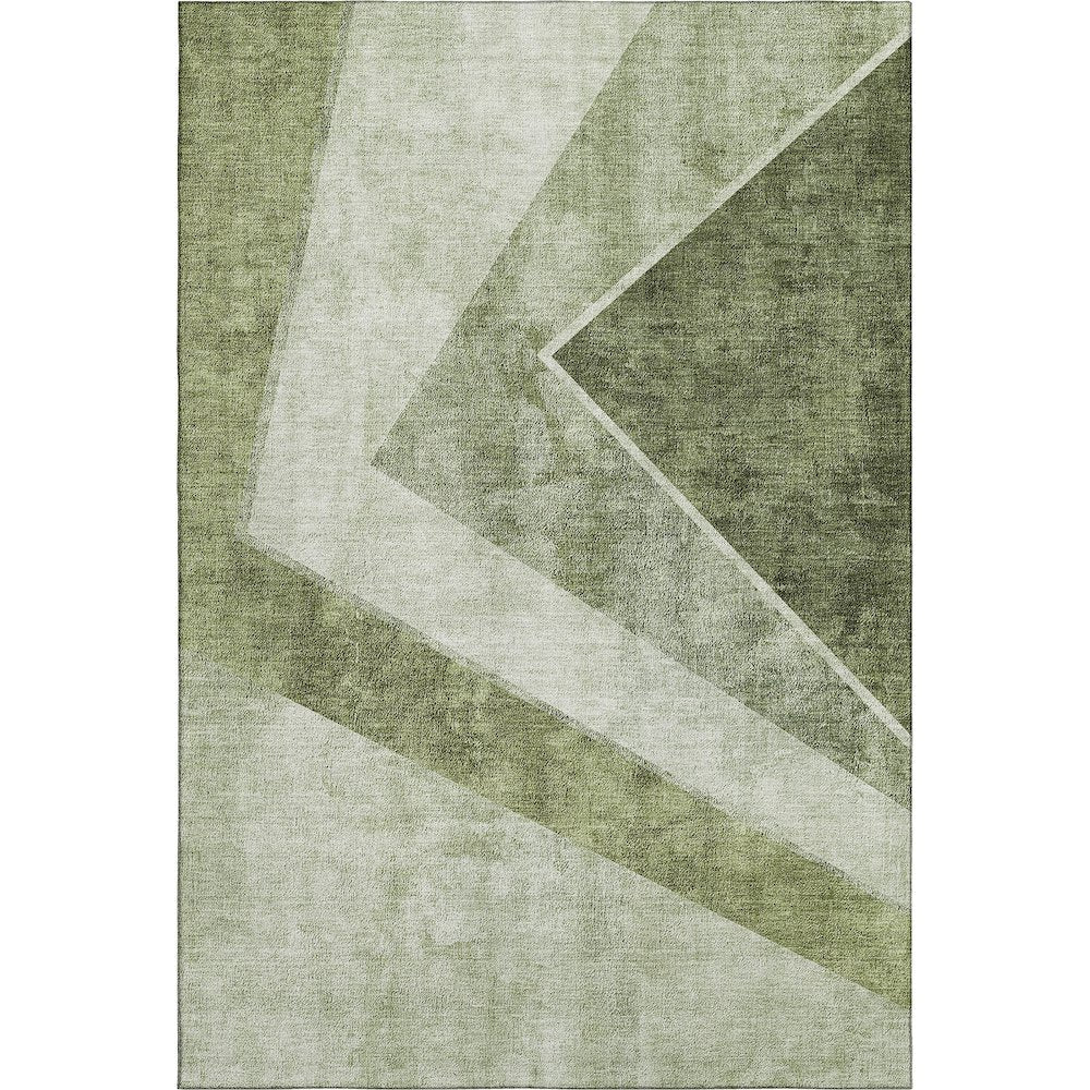 Premium Machine Washable Mayfield AMF671 Olive 8' x 10' Rug