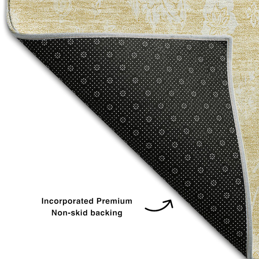 Premium Machine Washable Mayfield AMF681 Honey 3' x 5' Rug