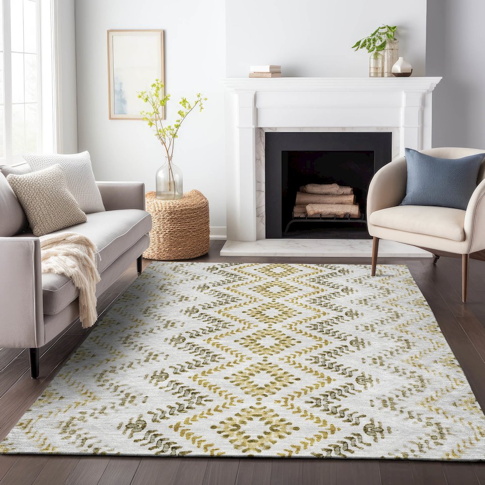 Premium Machine Washable Mayfield AMF684 Taupe 8' x 10' Rug
