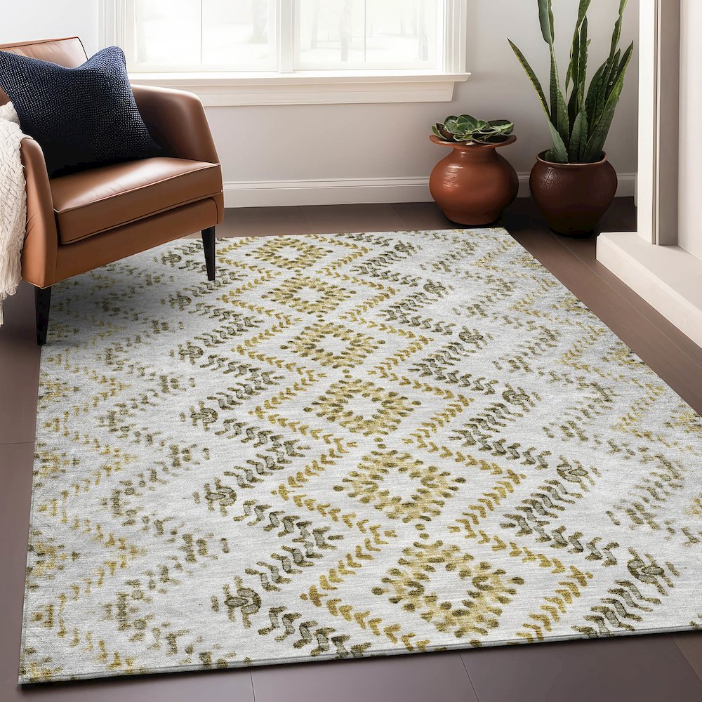 Premium Machine Washable Mayfield AMF684 Taupe 8' x 10' Rug