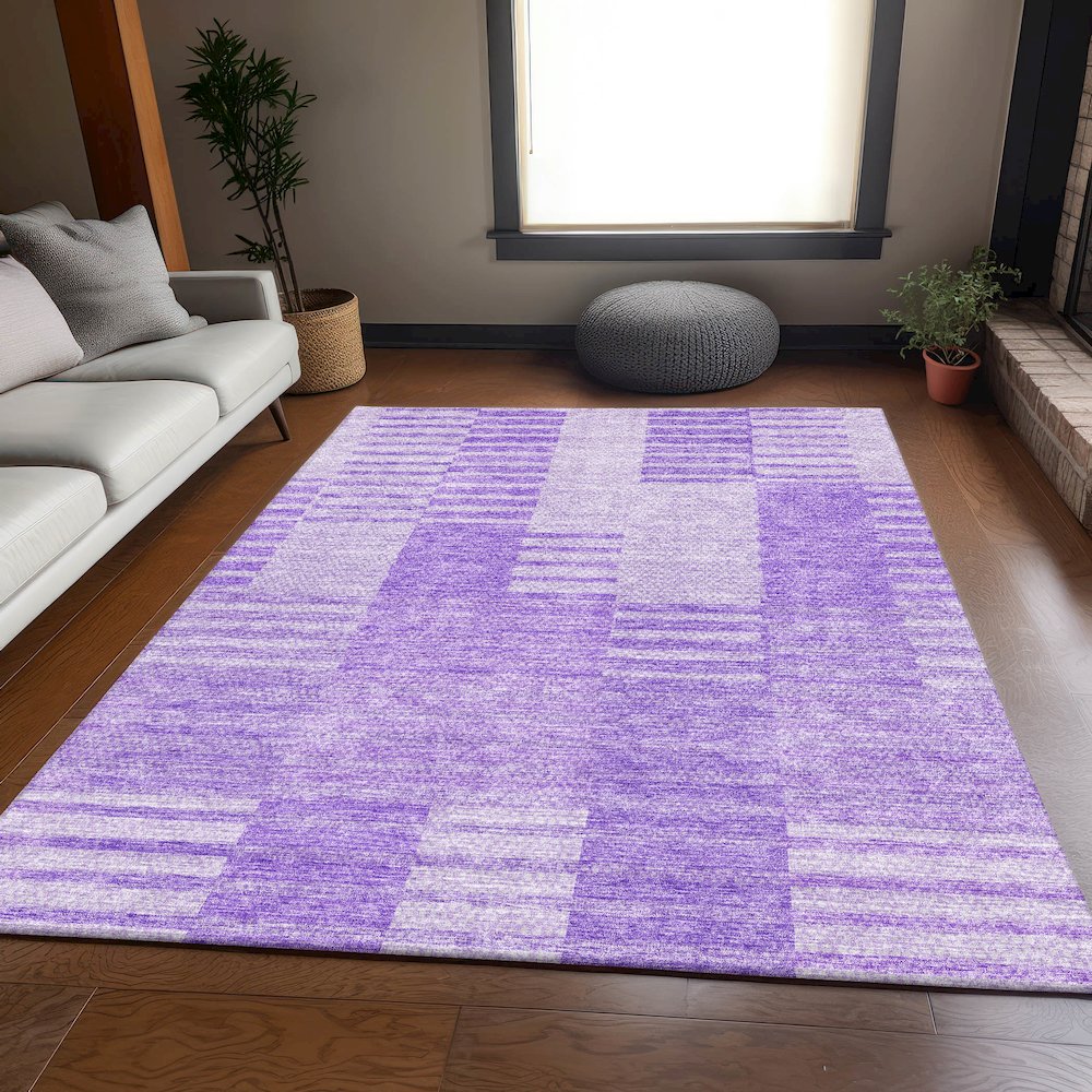 Premium Machine Washable Mayfield AMF686 Lavender 8' x 10' Rug