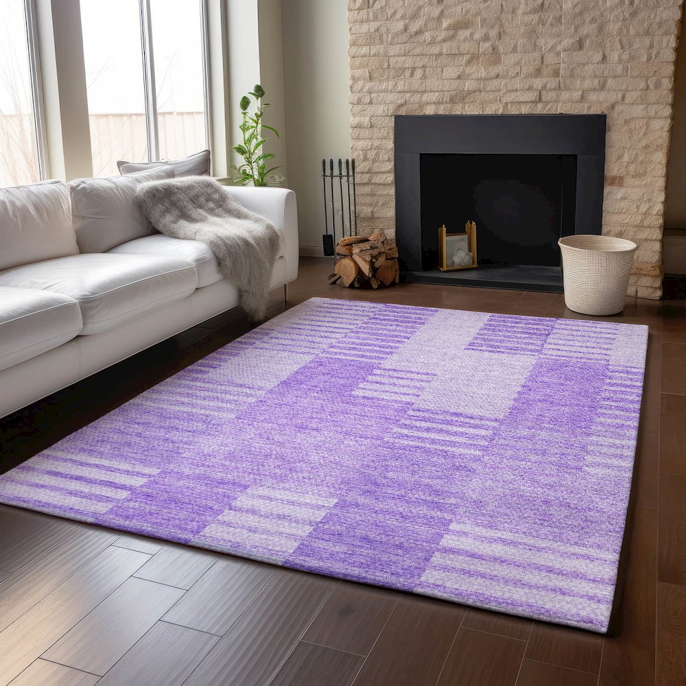 Premium Machine Washable Mayfield AMF686 Lavender 8' x 10' Rug