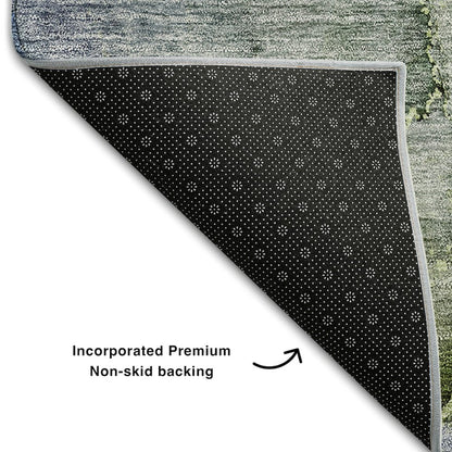Premium Machine Washable Mayfield AMF689 Olive 3' x 5' Rug