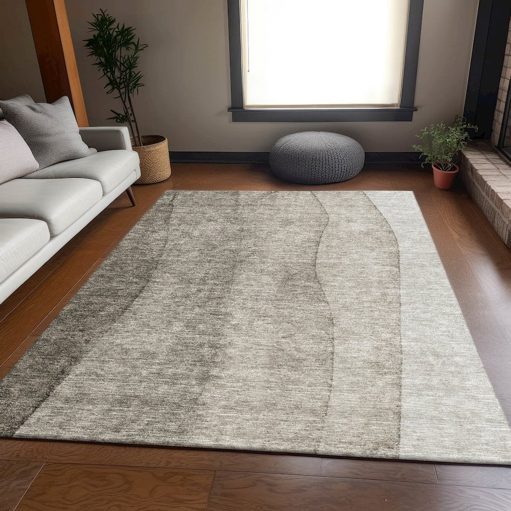 Premium Machine Washable Mayfield AMF690 Taupe 8' x 10' Rug