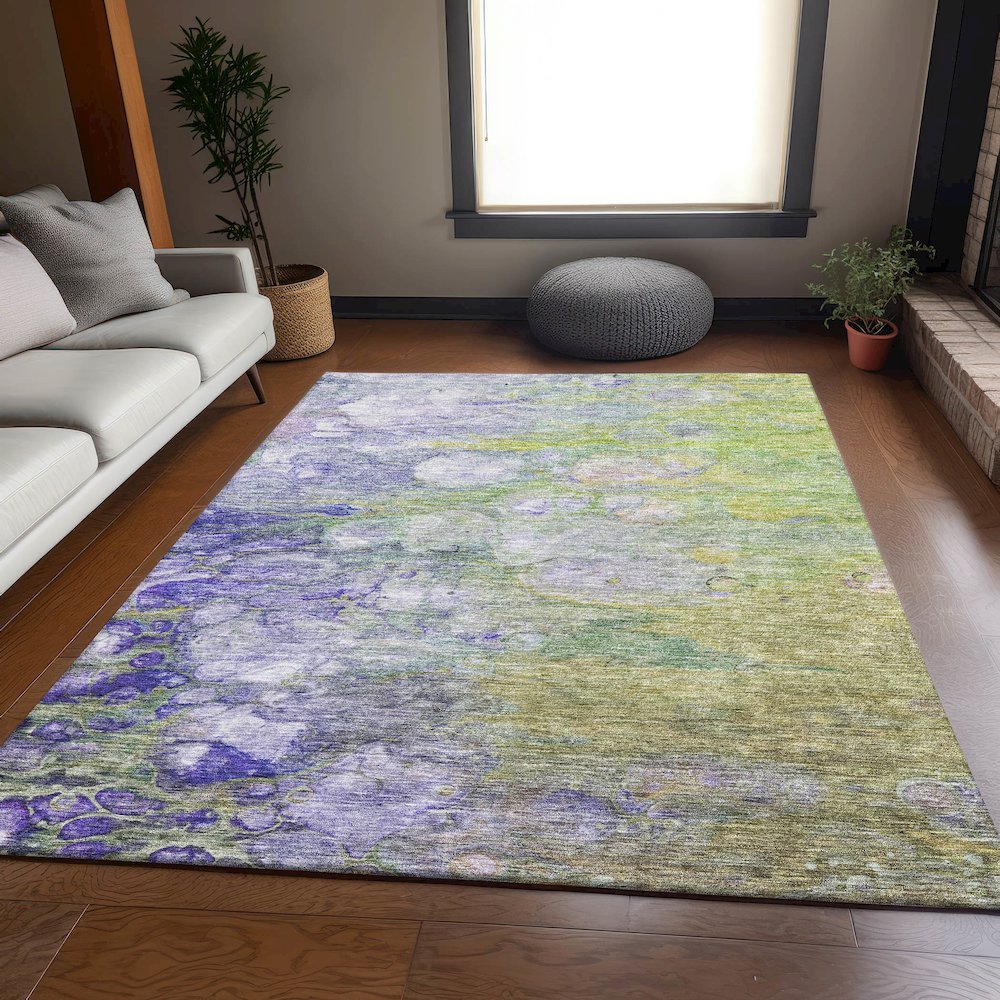 Premium Machine Washable Mayfield AMF698 Aloe 8' x 10' Rug
