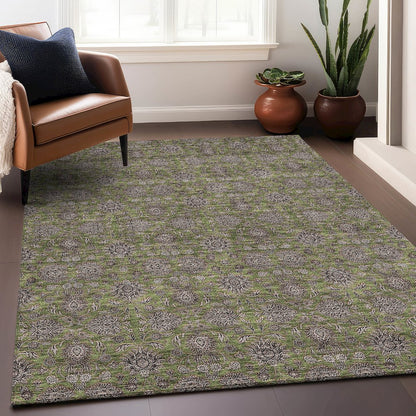 Premium Machine Washable Mayfield AMF702 Olive 8' x 10' Rug