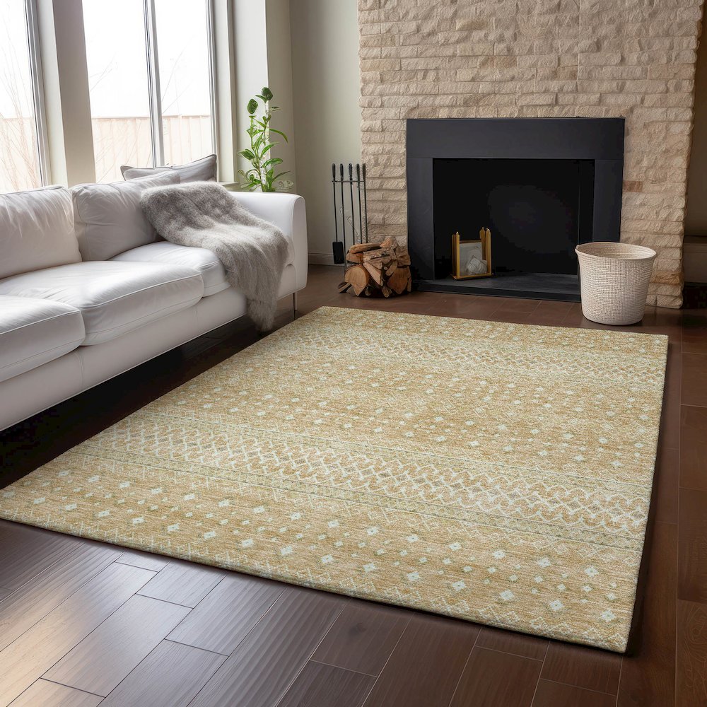 Premium Machine Washable Mayfield AMF709 Copper 8' x 10' Rug