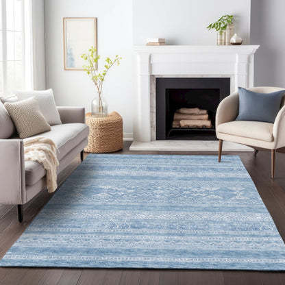 Premium Machine Washable Mayfield AMF714 Sky 8' x 10' Rug