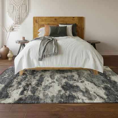 Premium Machine Washable Mayfield  Black 8' x 10' Rug