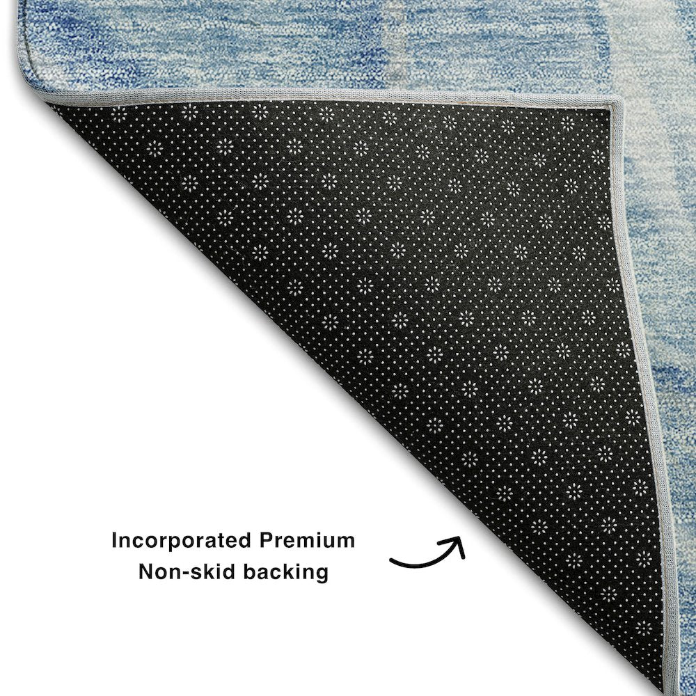 Premium Machine Washable Mayfield AMF720 Blue 3' x 5' Rug