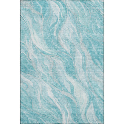 Premium Machine Washable Mayfield AMF720 Teal 8' x 10' Rug