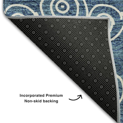 Premium Machine Washable Mayfield AMF728 Blue 3' x 5' Rug