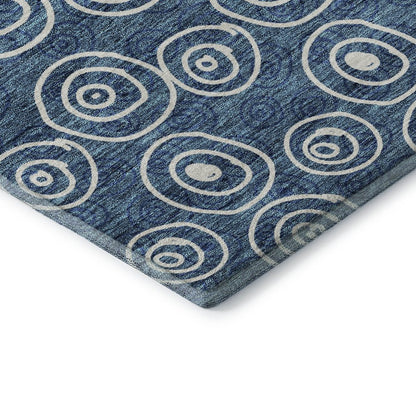 Premium Machine Washable Mayfield AMF728 Blue 3' x 5' Rug