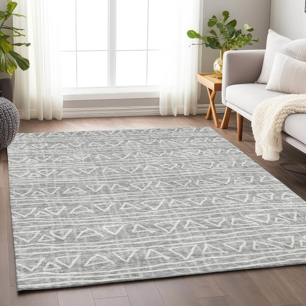 Premium Machine Washable Mayfield AMF730 Gray 8' x 10' Rug