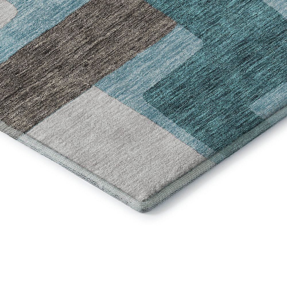 Premium Machine Washable Mayfield AMF740 Teal 3' x 5' Rug
