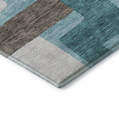 Premium Machine Washable Mayfield AMF740 Teal 3' x 5' Rug