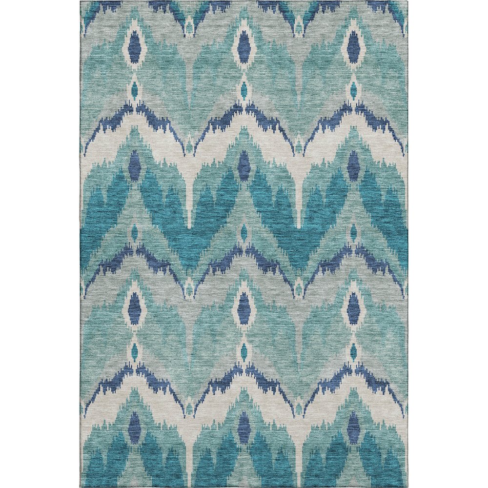 Premium Machine Washable Mayfield AMF743 Teal 8' x 10' Rug