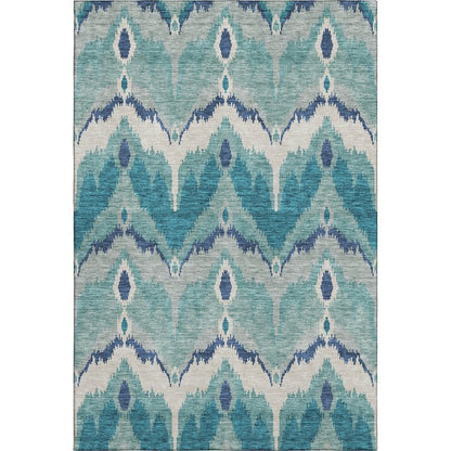 Premium Machine Washable Mayfield AMF743 Teal 8' x 10' Rug