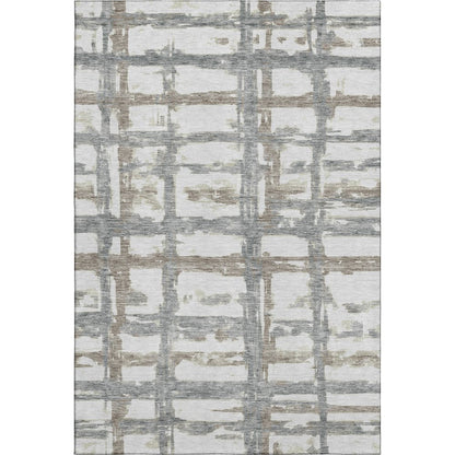Premium Machine Washable Mayfield AMF745 Silver 8' x 10' Rug