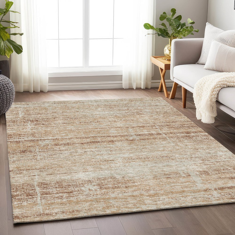 Premium Machine Washable Mayfield AMF747 Copper 8' x 10' Rug