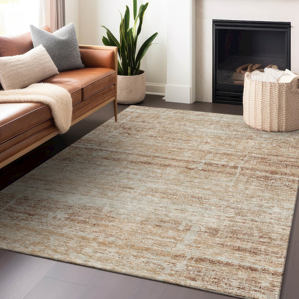 Premium Machine Washable Mayfield AMF747 Copper 8' x 10' Rug