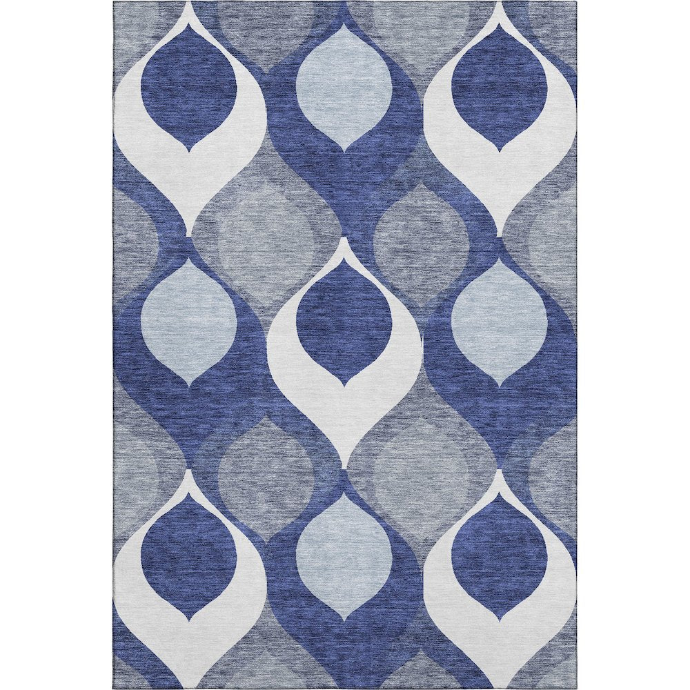 Premium Machine Washable Mayfield AMF749 Navy 8' x 10' Rug