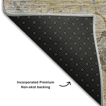Premium Machine Washable Mayfield AMF753 Taupe 3' x 5' Rug