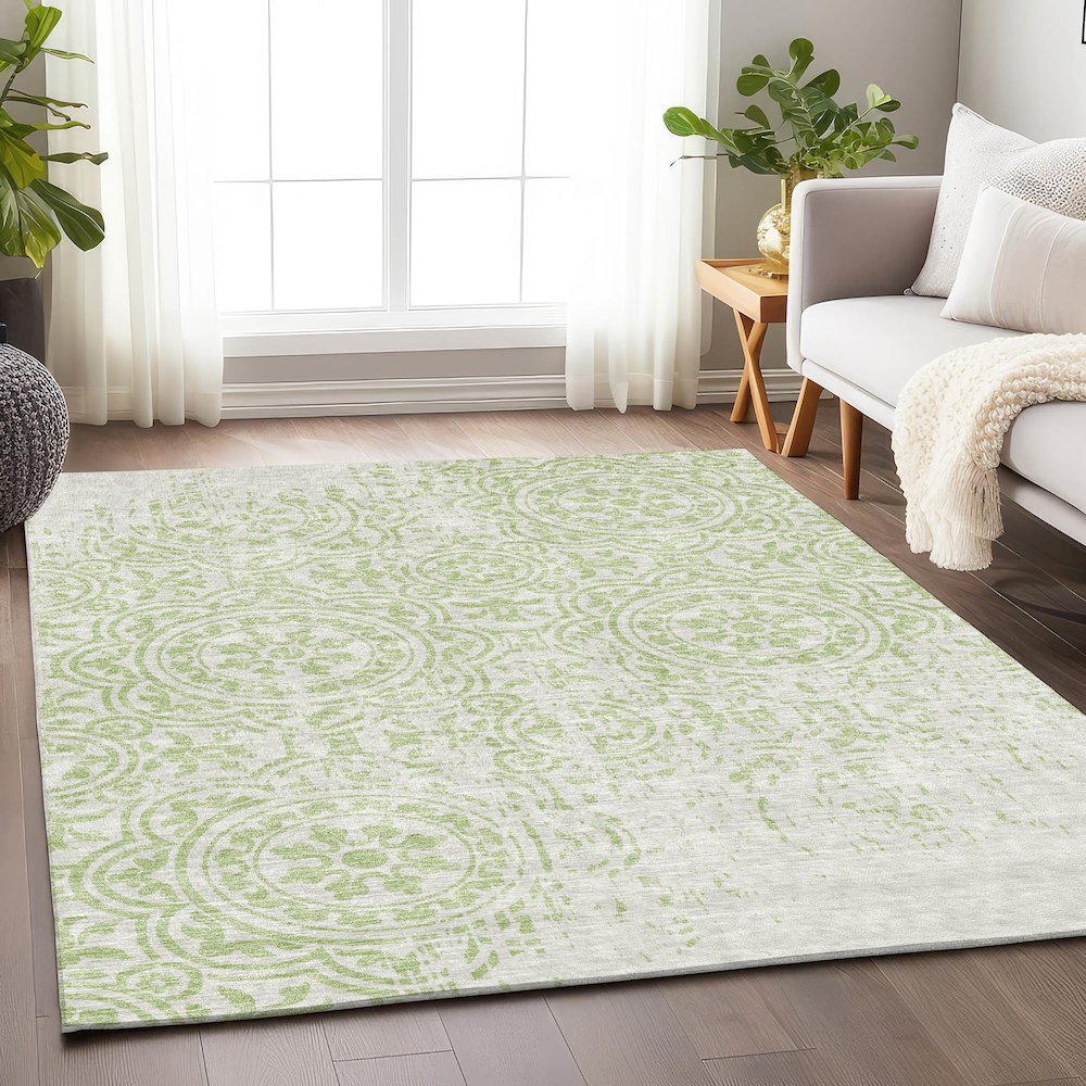 Premium Machine Washable Mayfield AMF758 Aloe 8' x 10' Rug