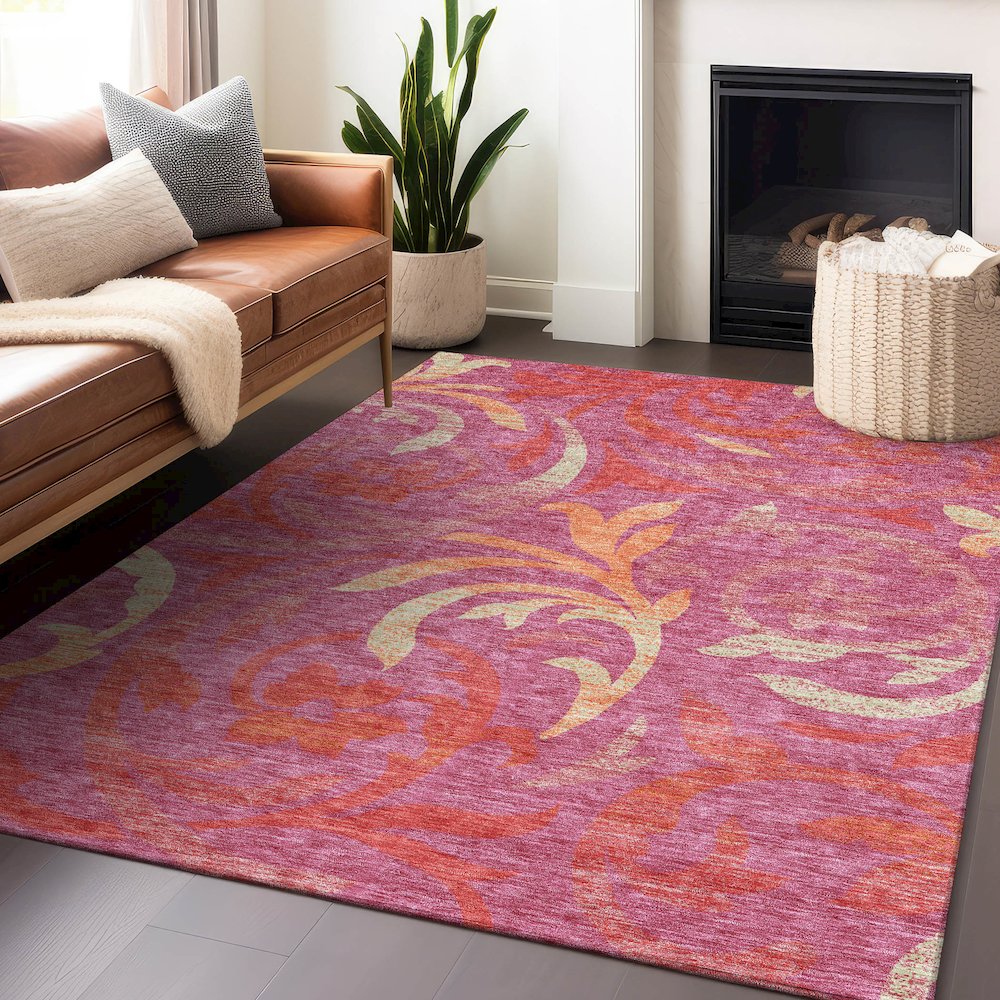 Premium Machine Washable Mayfield AMF764 Blush 8' x 10' Rug