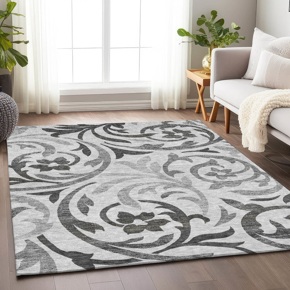 Premium Machine Washable Mayfield AMF764 Gray 8' x 10' Rug