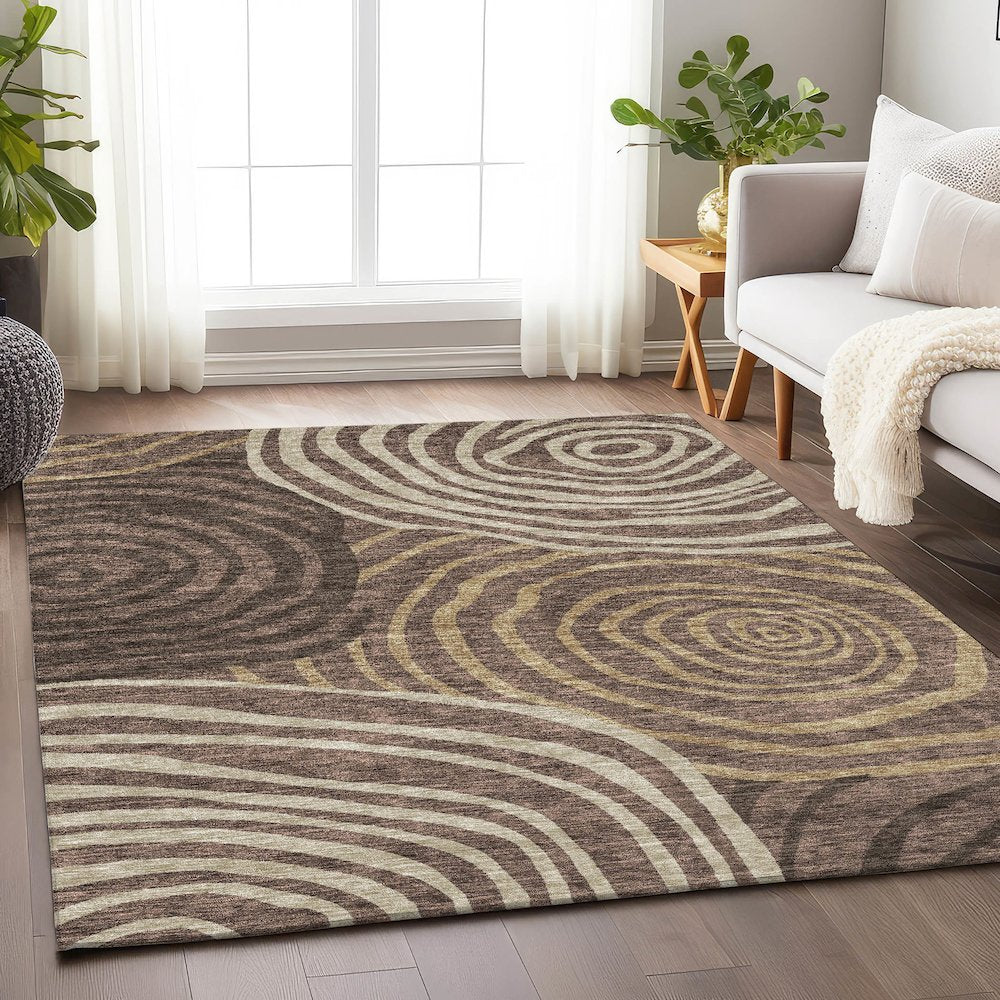Premium Machine Washable Mayfield AMF765 Fudge 8' x 10' Rug