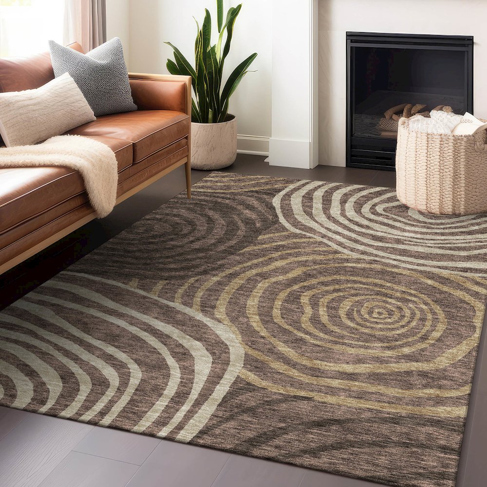 Premium Machine Washable Mayfield AMF765 Fudge 8' x 10' Rug