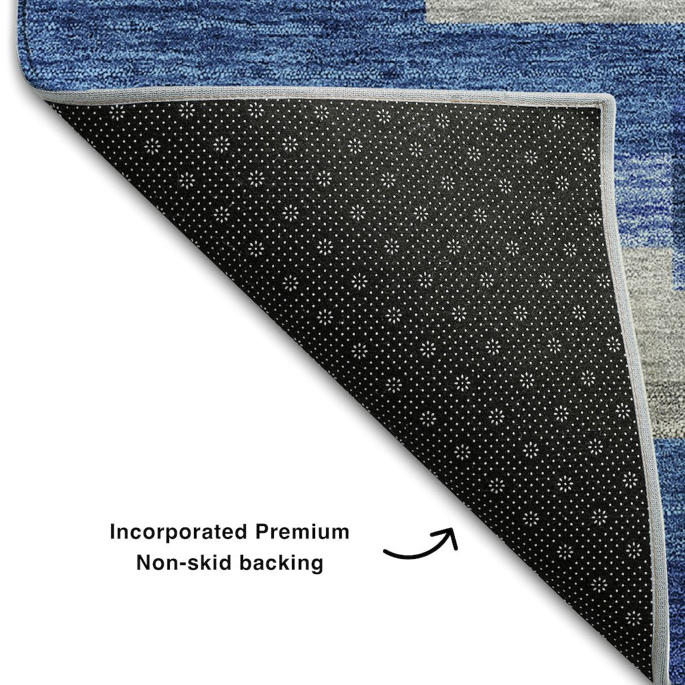 Premium Machine Washable Mayfield AMF766 Blue 3' x 5' Rug