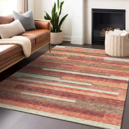 Premium Machine Washable Mayfield AMF766 Coral 8' x 10' Rug