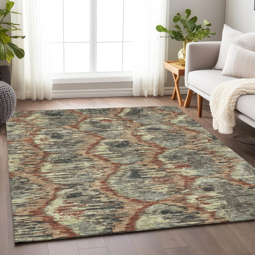 Premium Machine Washable Mayfield AMF767 Copper 8' x 10' Rug
