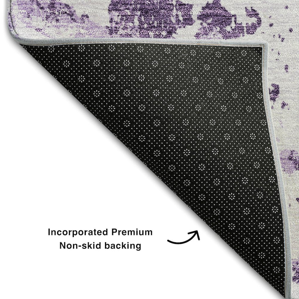 Premium Machine Washable Mayfield AMF769 Lavender 3' x 5' Rug