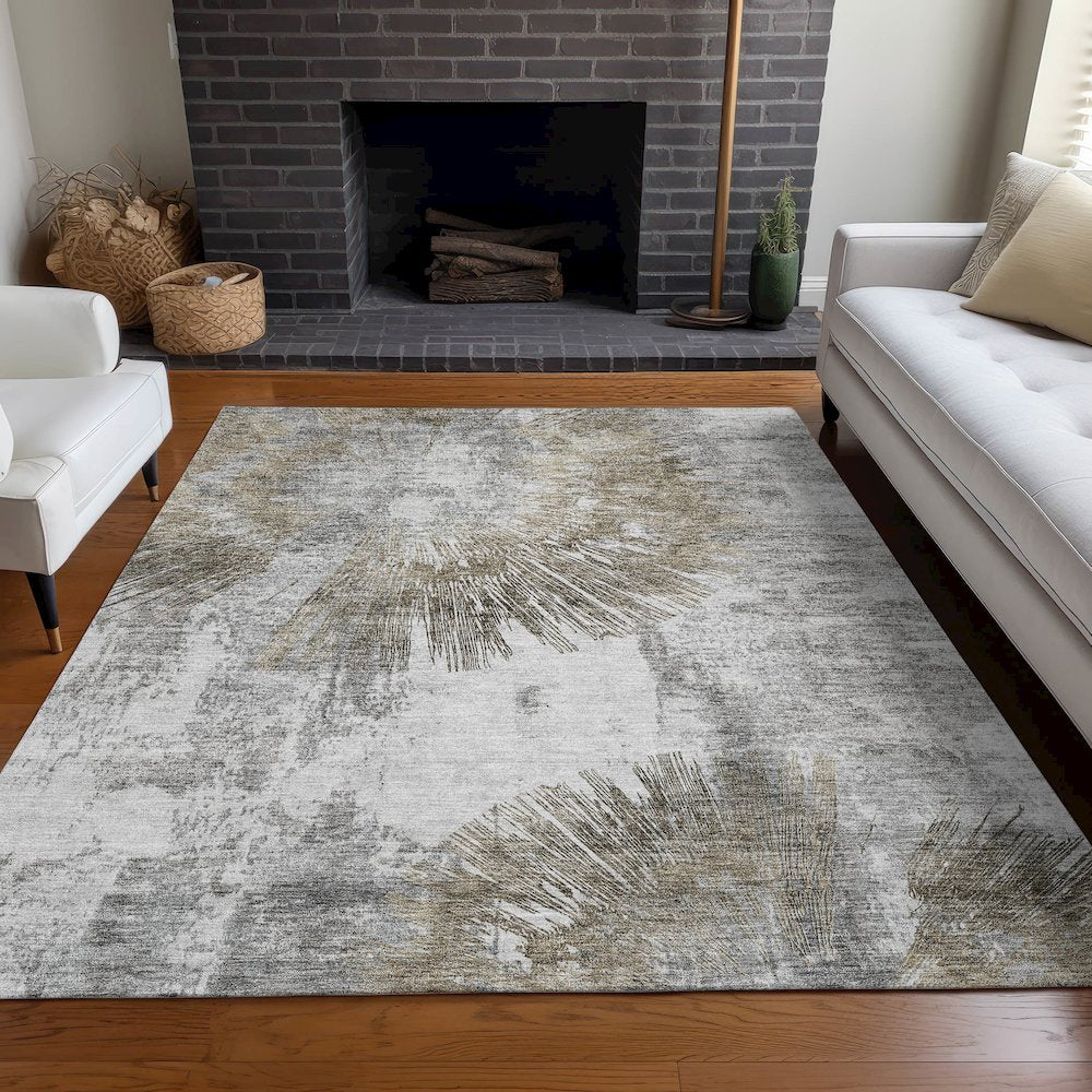 Premium Machine Washable Mayfield AMF773 Taupe 8' x 10' Rug