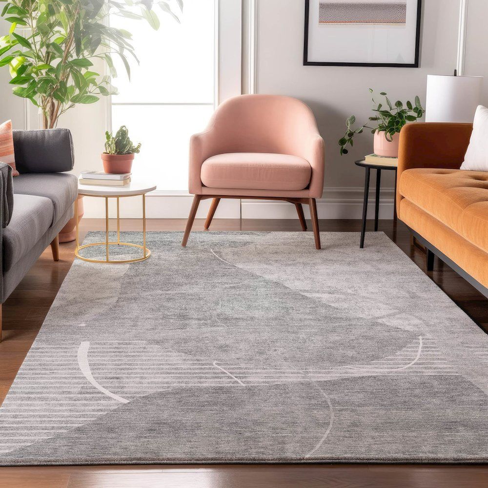 Premium Machine Washable Mayfield AMF805 Gray 8' x 10' Rug