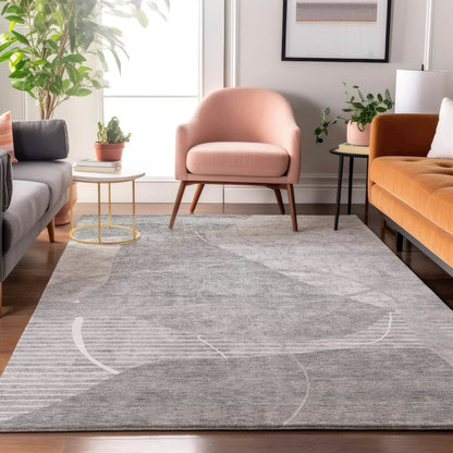 Premium Machine Washable Mayfield AMF805 Gray 8' x 10' Rug