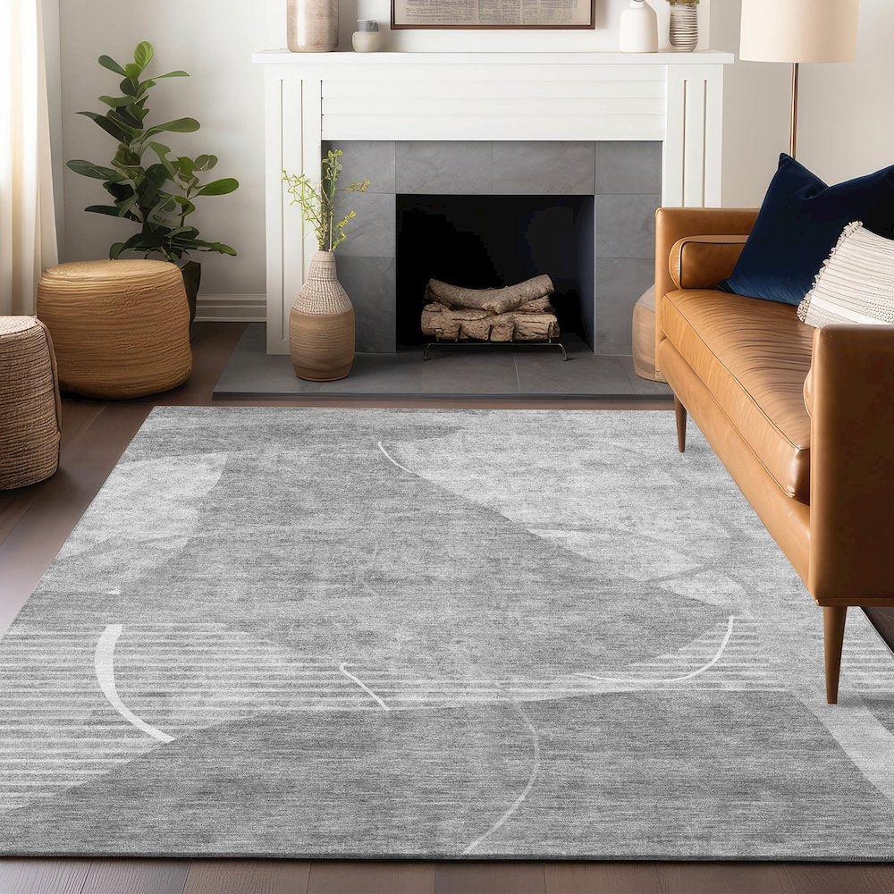 Premium Machine Washable Mayfield AMF805 Gray 8' x 10' Rug