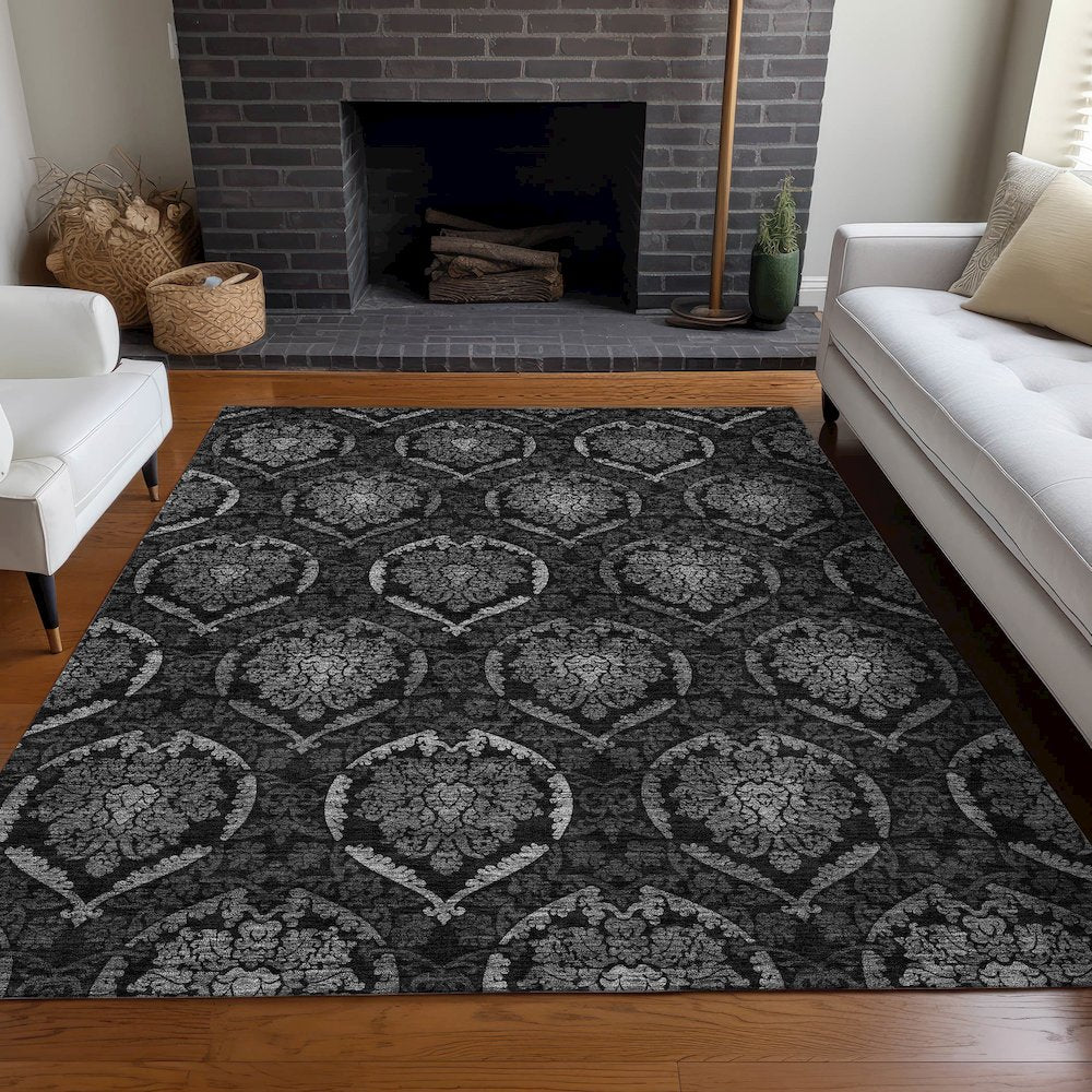 Premium Machine Washable Mayfield AMF809 Gray 8' x 10' Rug