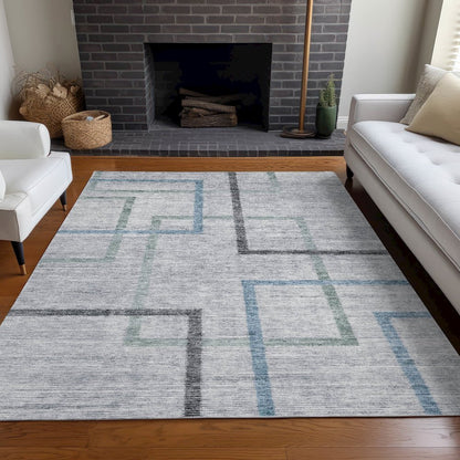 Premium Machine Washable Mayfield AMF826 Gray 8' x 10' Rug