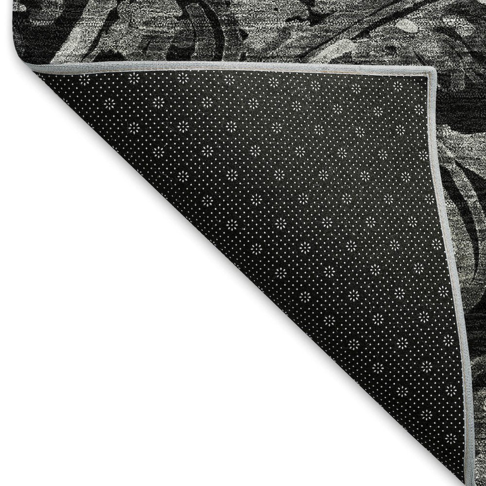 Premium Machine Washable Mayfield AMF835 Black 3' x 5' Rug