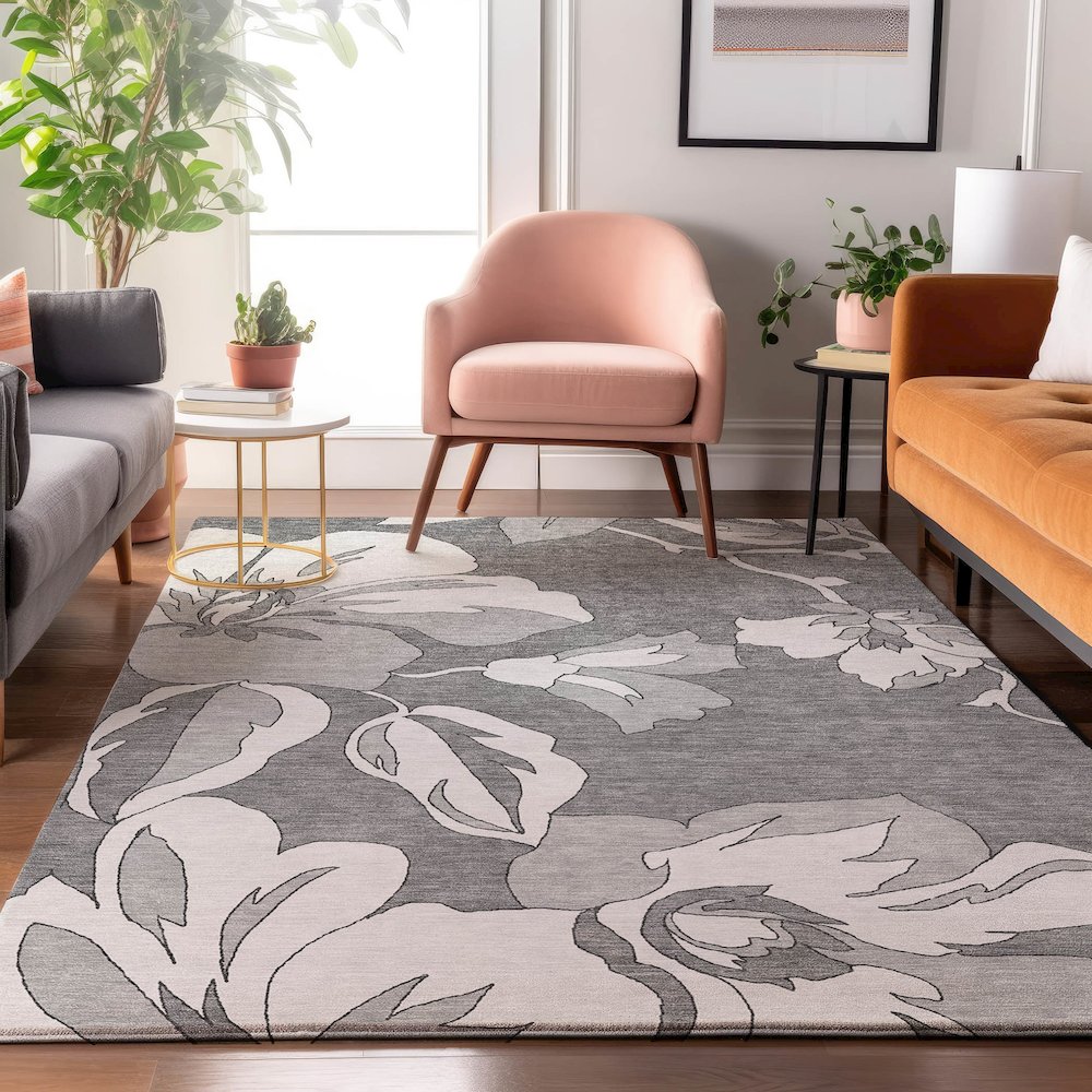 Premium Machine Washable Mayfield AMF857 Gray 8' x 10' Rug