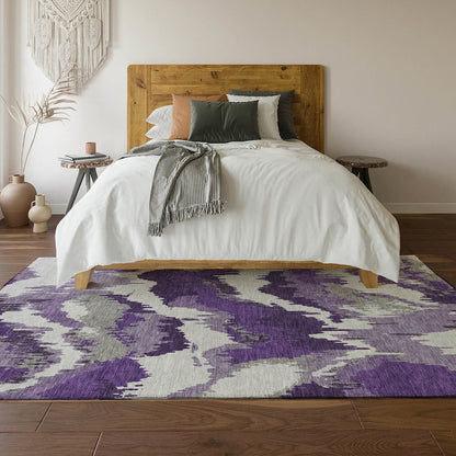 Premium Machine Washable Mayfield AMF865 Purple 8' x 10' Rug