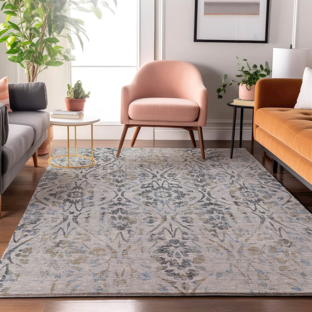 Premium Machine Washable Mayfield AMF868 Gray 8' x 10' Rug