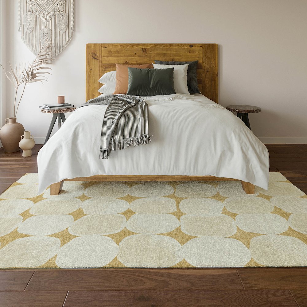 Premium Machine Washable Mayfield AMF870 Gold 8' x 10' Rug