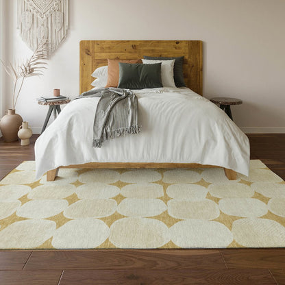 Premium Machine Washable Mayfield AMF870 Gold 8' x 10' Rug